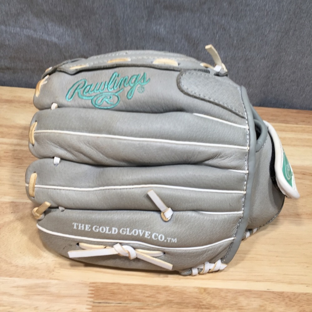 Rawlings Youth Baseball Glove Sure Catch Basket Web 11.5" Grey Teal Excellent